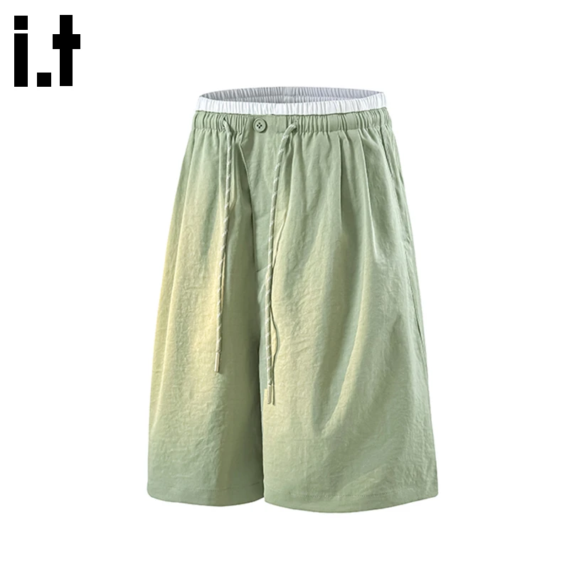 i.t:CHOCOOLATE男士肌理感外穿短裤2025夏季薄款透气运动五分中裤