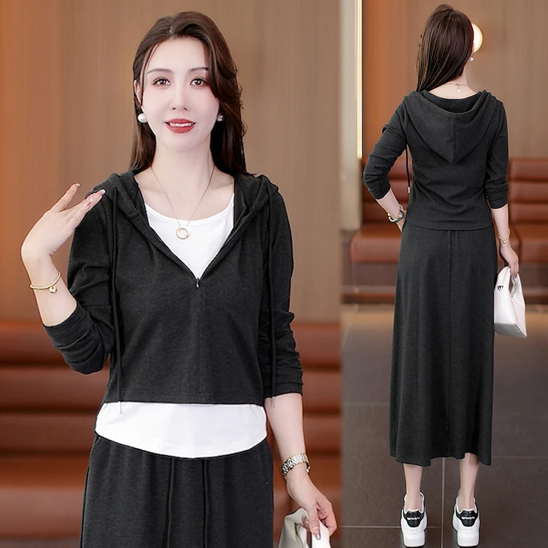 慵懒风轻职风极简风时尚套装裙长款气质洋气宽松显瘦