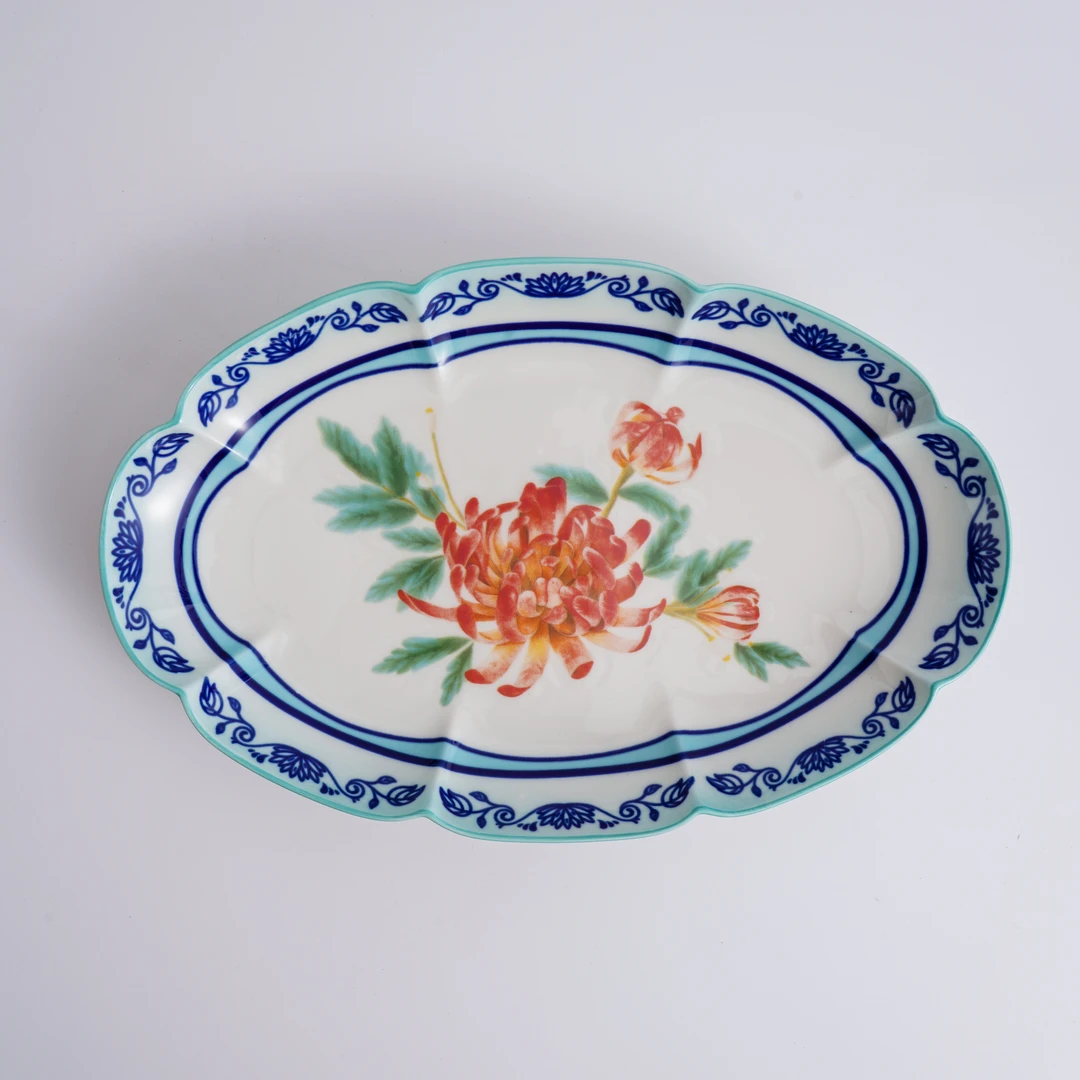 【夏日小酌】绒花/12英寸鱼盘(30.4cm)