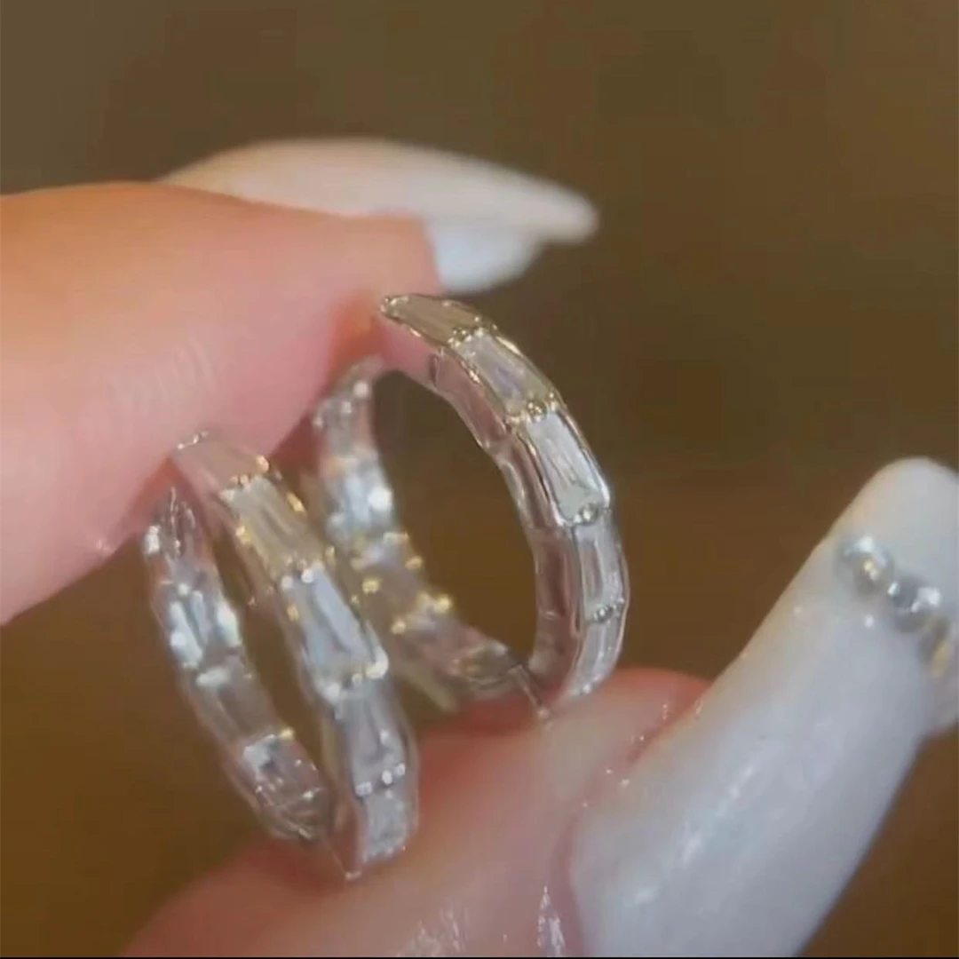 925银耳饰 轻奢时尚感满钻排钻耳扣