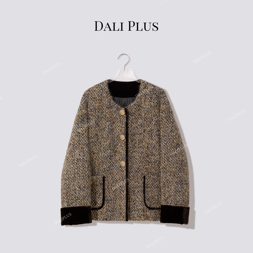 DALI PLUS“混花咖金香风90鹅绒服”高奢羽绒服-D5MM3093