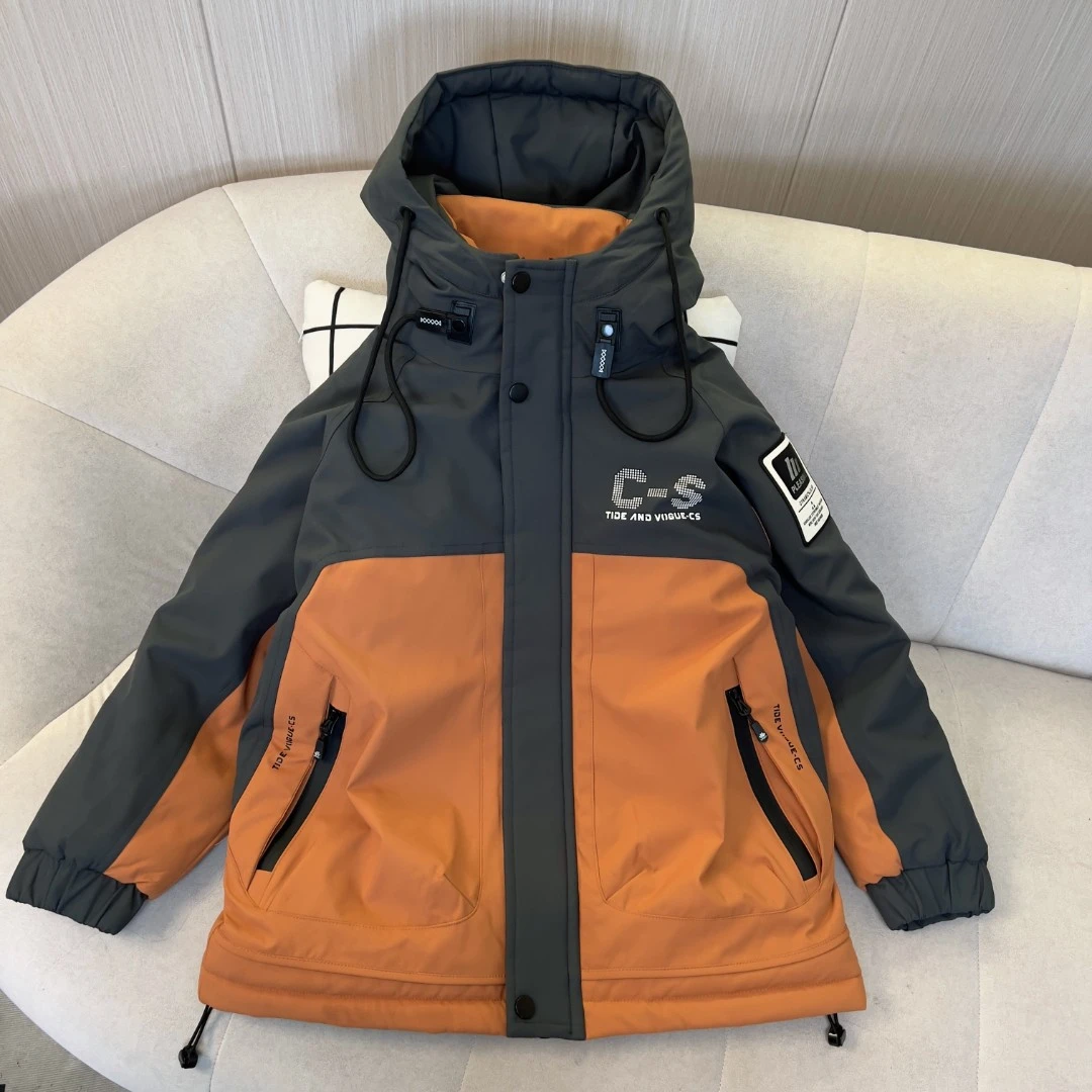 【加毛加棉加厚】儿童外套冲锋衣2024新款派克服儿童冬季男童中大童