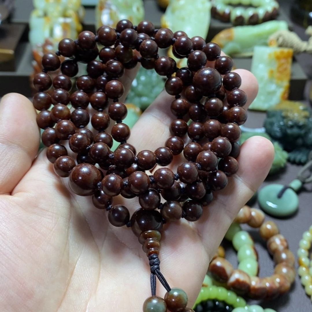 岫岩河磨玉（透闪石质玉）未镶嵌手链108粒8