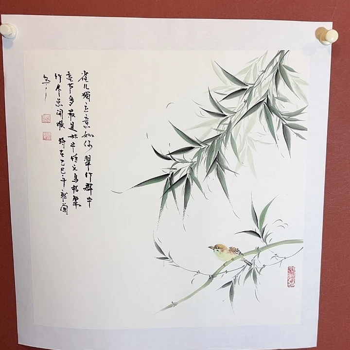 国画听兰老师花鸟