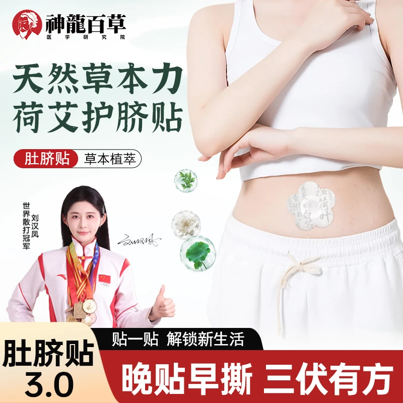 【研究院正品】神龙百草荷叶艾草噗噗贴陈艾艾绒草本家用肚脐贴