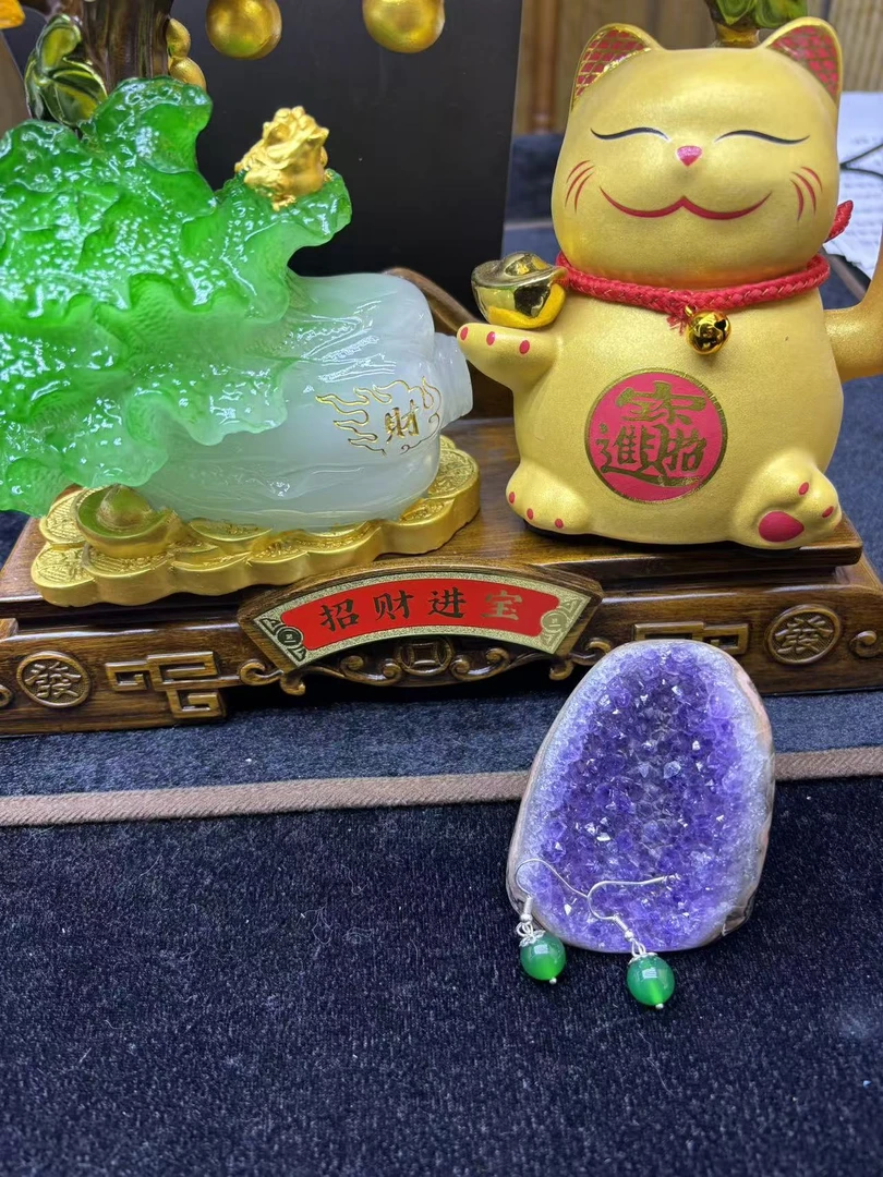 【2026元旦大促商家】时尚百搭圆珠翡翠耳钩