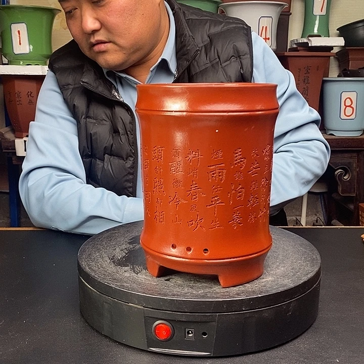 紫砂花盆货号一只DF65