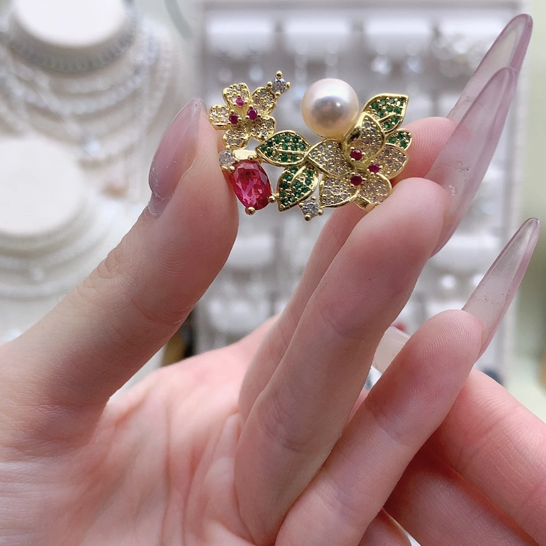 耳饰淡水珍珠银S925镶嵌