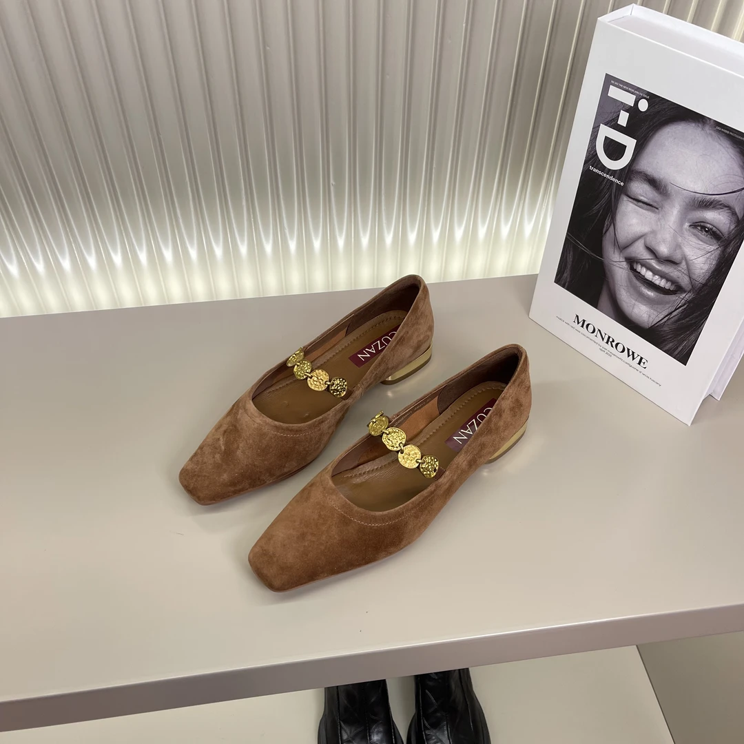 【Mting】2cm,2025春秋新款百搭平底时尚洋气玛丽珍粗跟女鞋X5015