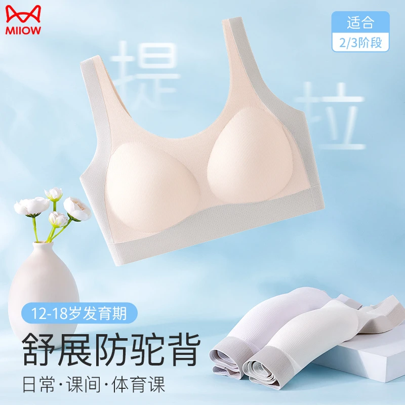 猫人少女文胸发育期二三阶段内衣学生体育课运动防震减震提拉文