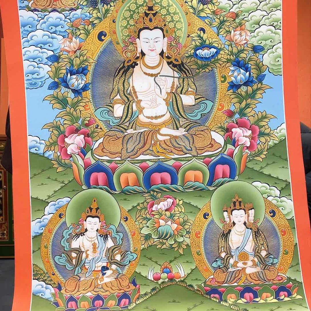 装裱画50×75纯手绘彩绘大势至