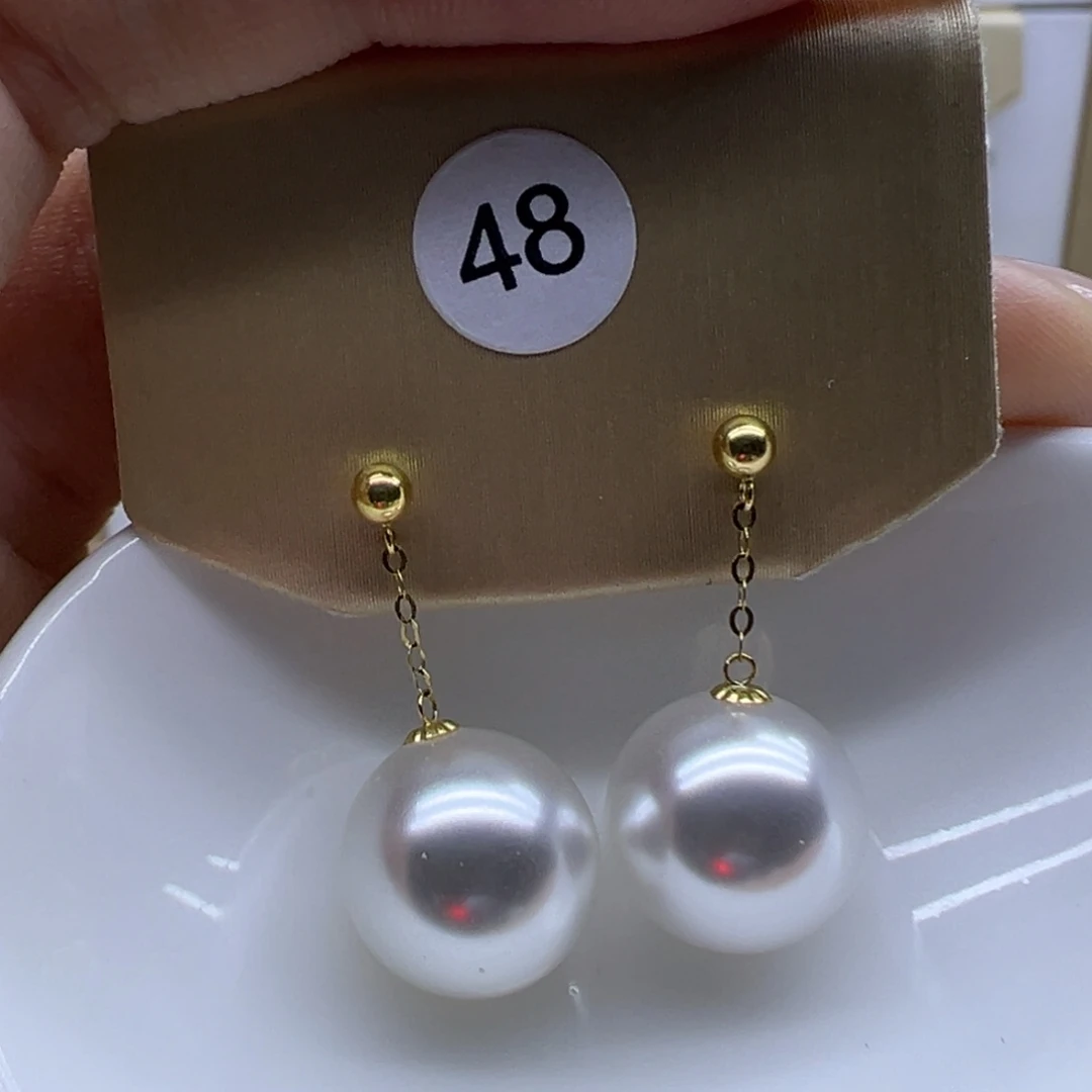 淡水珍珠耳饰18K金镶嵌
