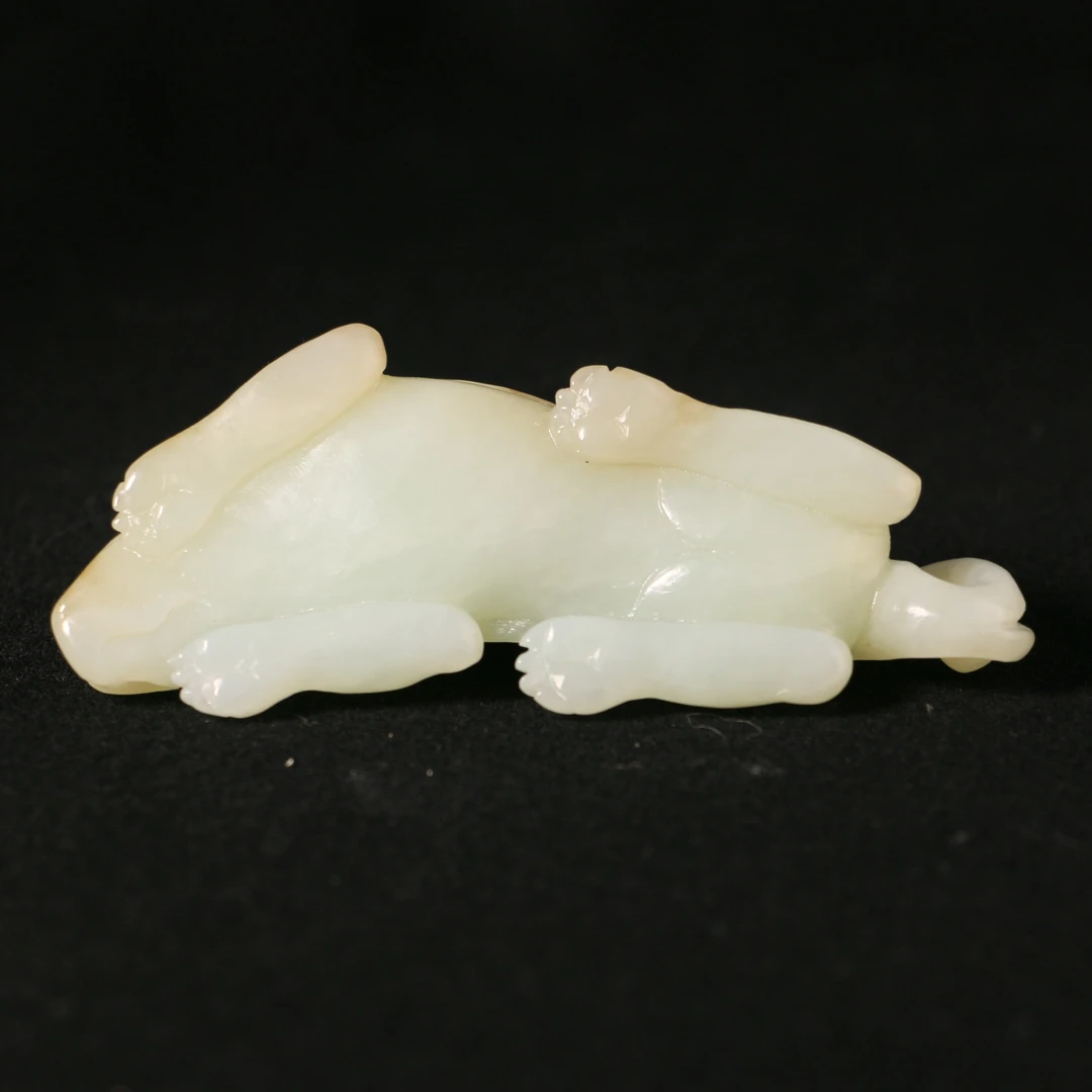 8O6  清  和田玉天禄摆件