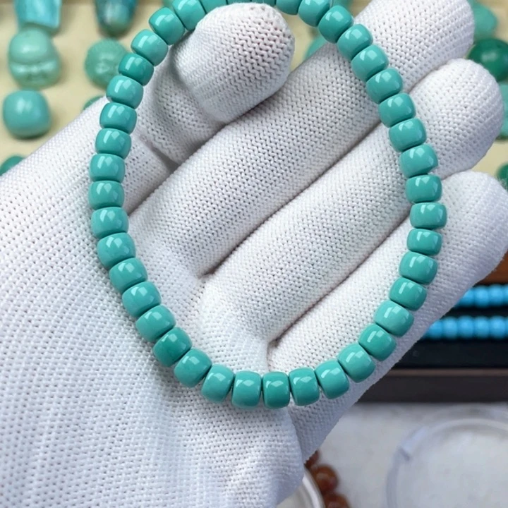 卡6蓝绿色直切手串。。。。。。