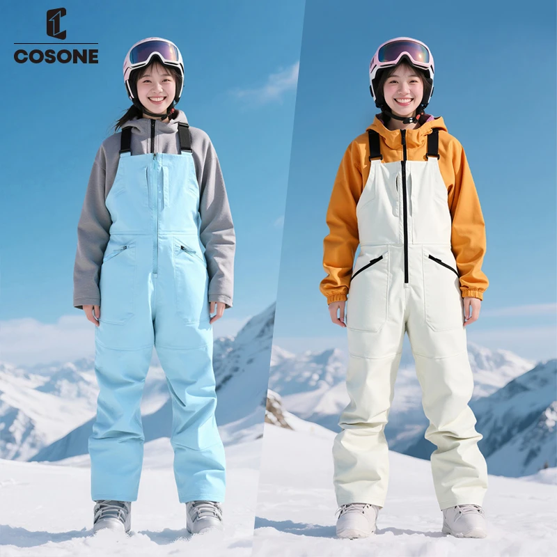 COSONE有氧系列新款3L滑雪背带裤防水背带裤专业单板滑雪裤薄款