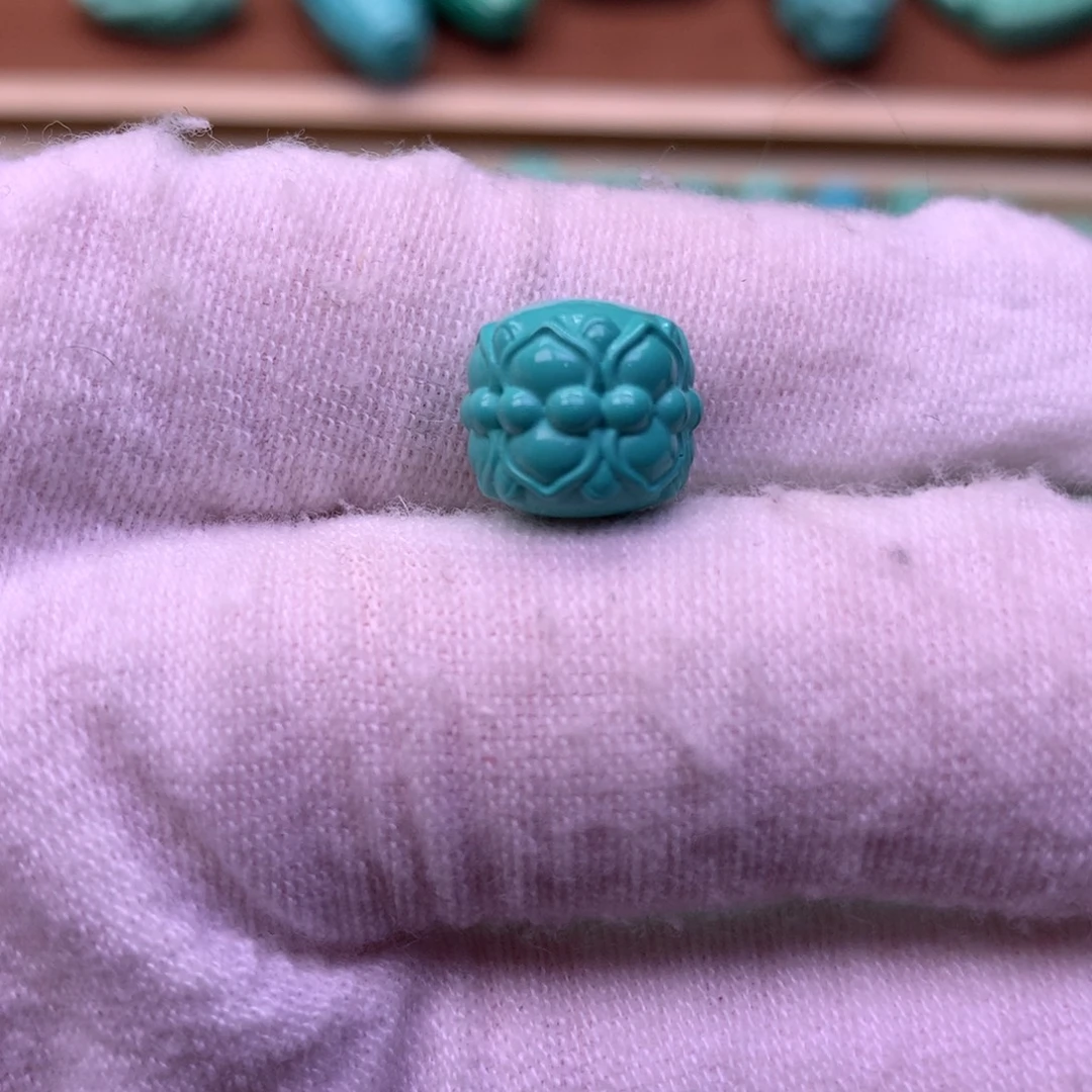 安***素原生态散珠配珠并蒂莲花微瑕卡10.5