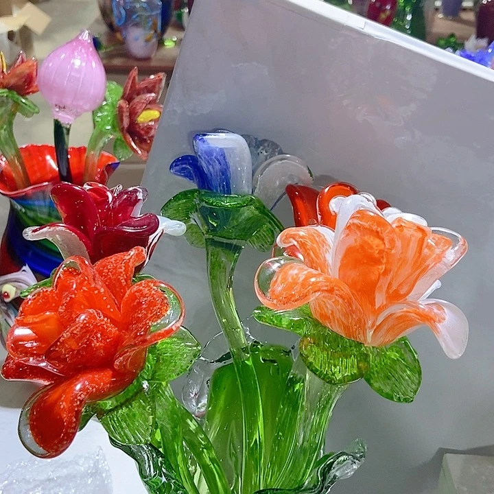 琉璃手工艺品琉璃花高度45厘米8厘米