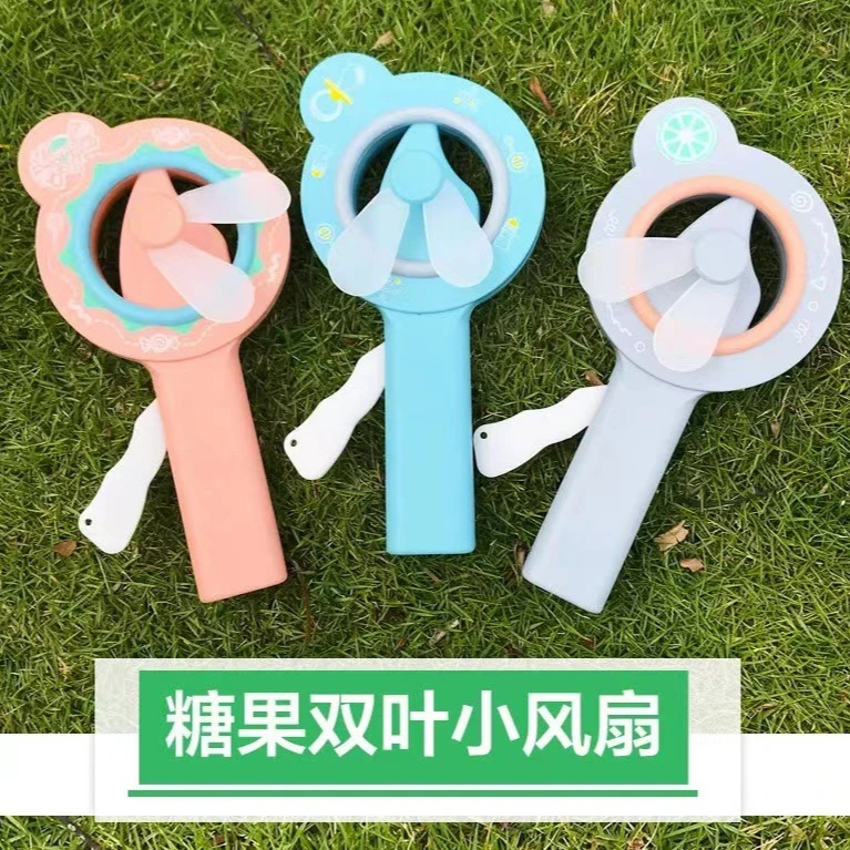 便携折叠手压风扇夏季卡通造型手摇风扇可手持迷你风扇家用可爱