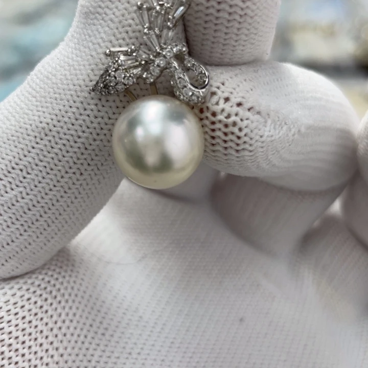 银S925镶嵌颈饰海水珍珠