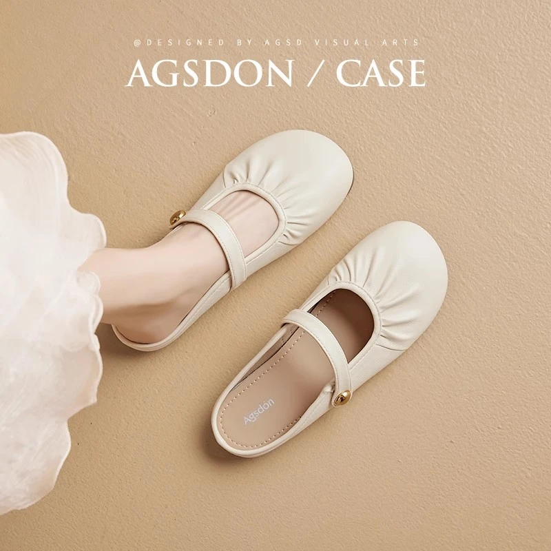 /奥古狮登包头凉拖鞋女外穿2025新款夏季玛丽珍鞋一脚蹬凉鞋爆款Q