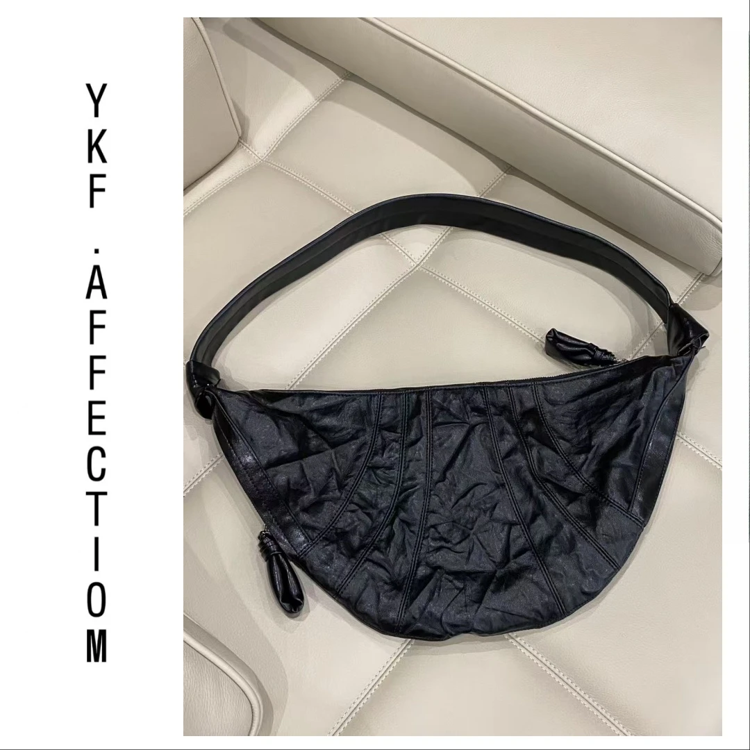 复古百搭褶皱可颂包MY002