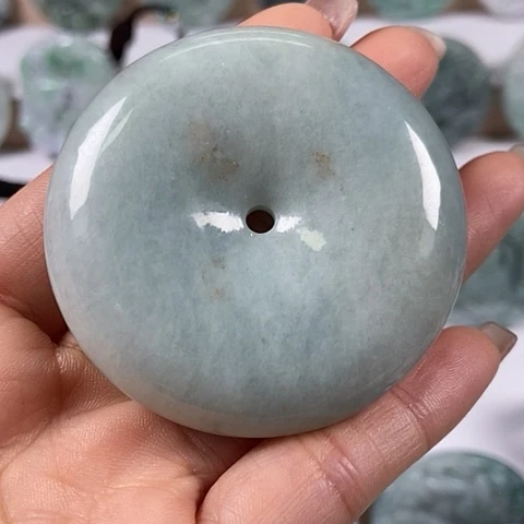 翡翠颈饰未镶嵌大平安扣洒黄翡福利