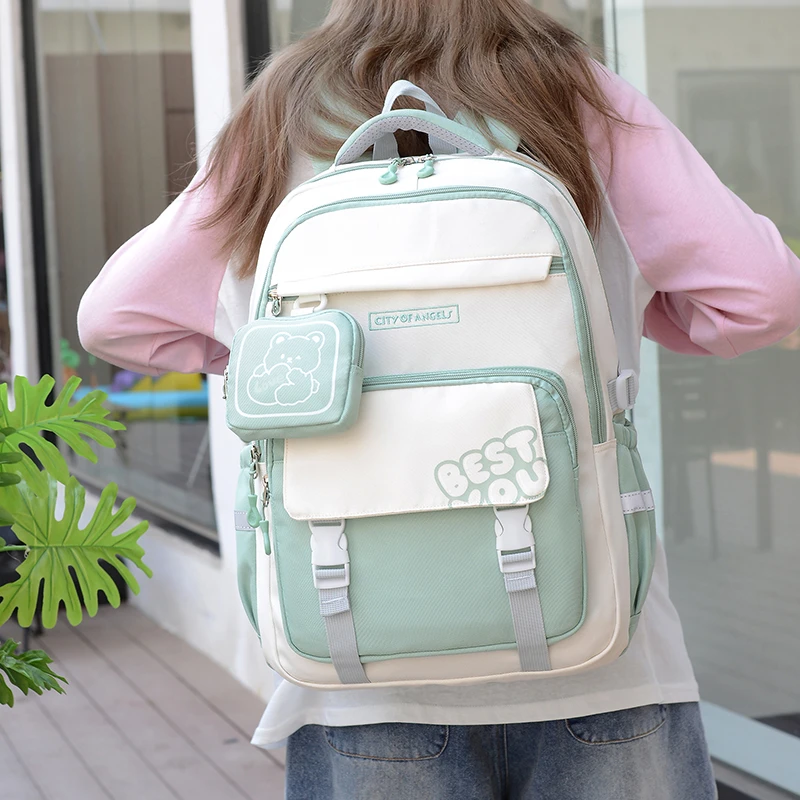 韩版高中书包女2025新款小学生初中生时尚背包少女心大容量双肩包