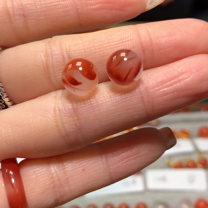 【闪购商品】南红玛瑙耳钉银S925镶嵌