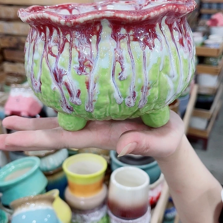 有孔，凑10元包邮陶瓷花盆发货！