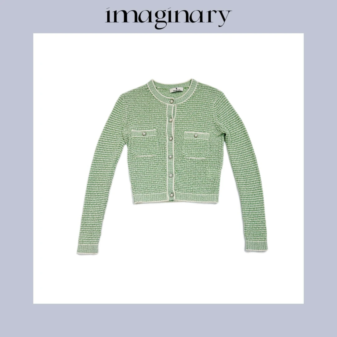 小香风针织衫长袖气质轻奢时尚休闲百搭绿色秋冬秋季