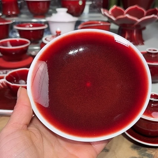 用****?景德镇陶瓷红马坊杯垫