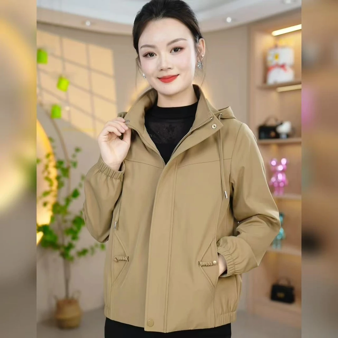 2025春夏季新款洋气百搭时尚休闲韩版减龄短款连帽宽松派克服外套