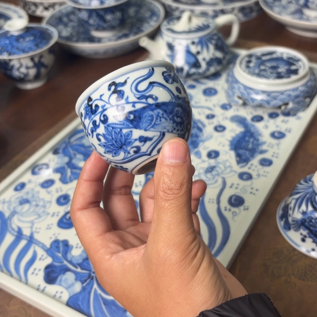 摆件陶景德镇手绘茶器