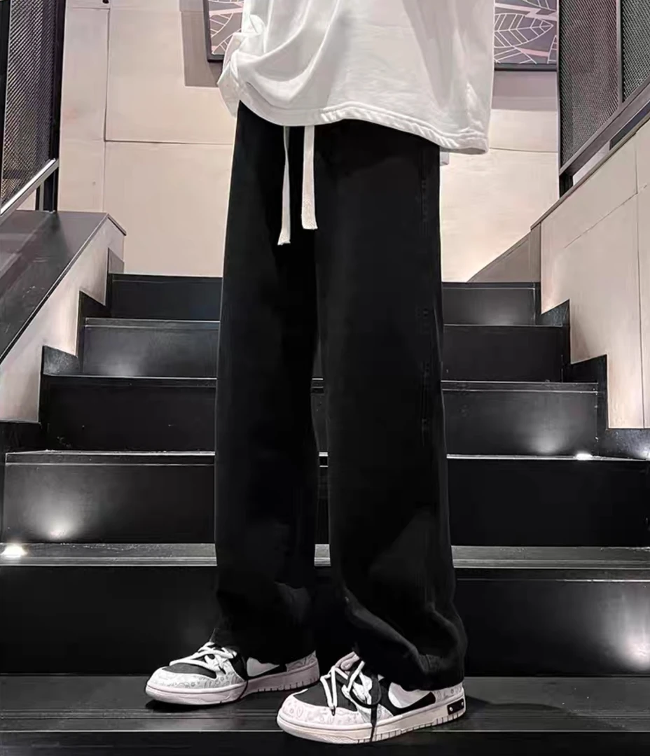 宽松直筒男士牛仔裤夏季裤子2025新款百搭垂坠感阔腿长裤男四季款