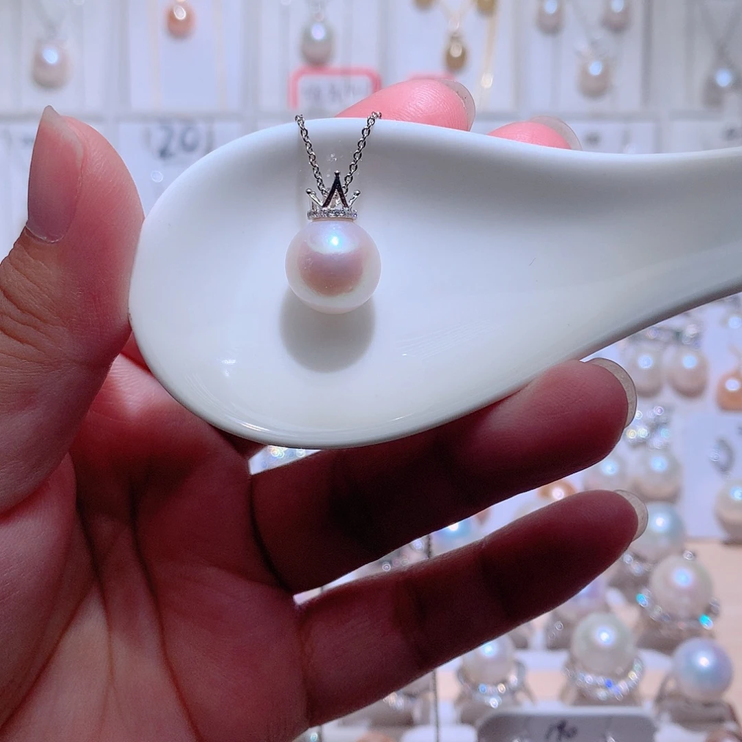 吊坠(赠链)银S925镶嵌淡水珍珠CC12.5mm