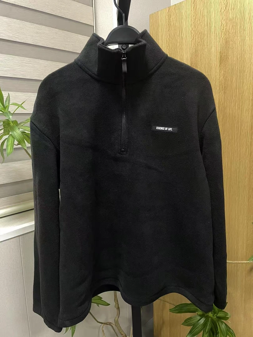 大G  男士2024黑色卡其色摇粒绒套头卫衣保暖舒舍阔版~剪标 W11
