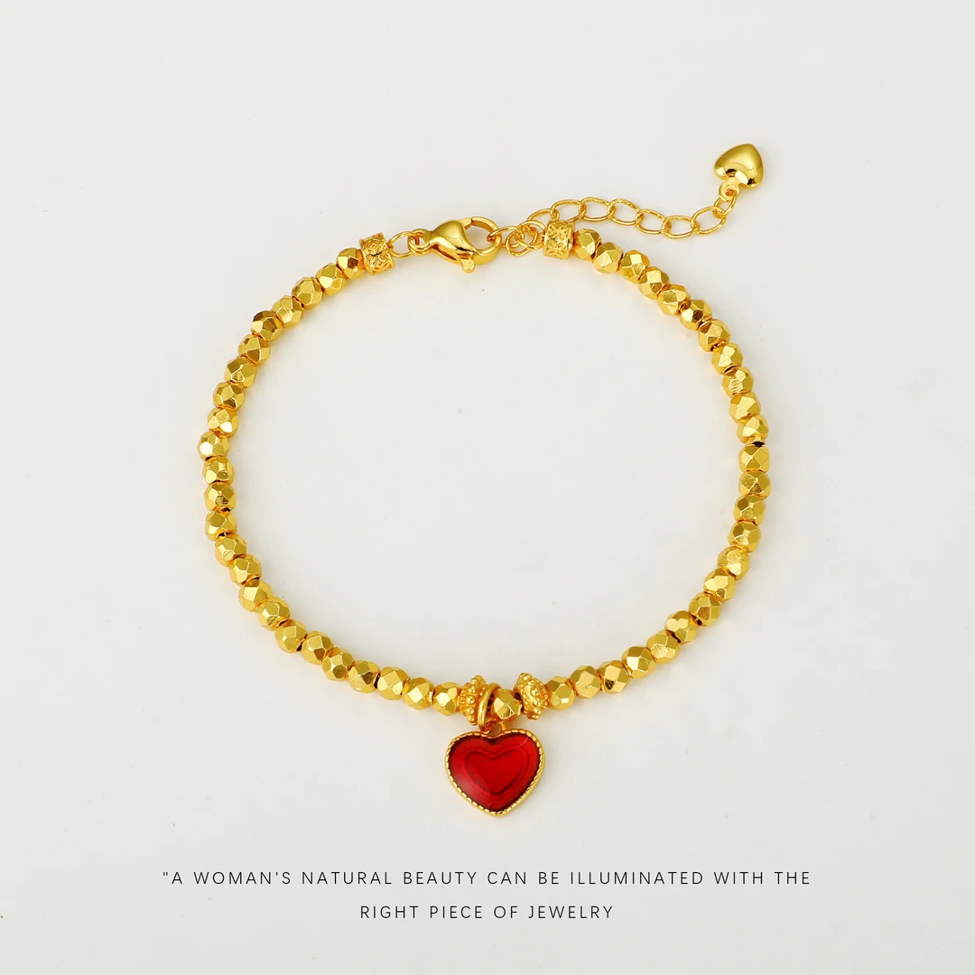 铜合金手链 【红心蹦迪珠】气质轻奢手链A750