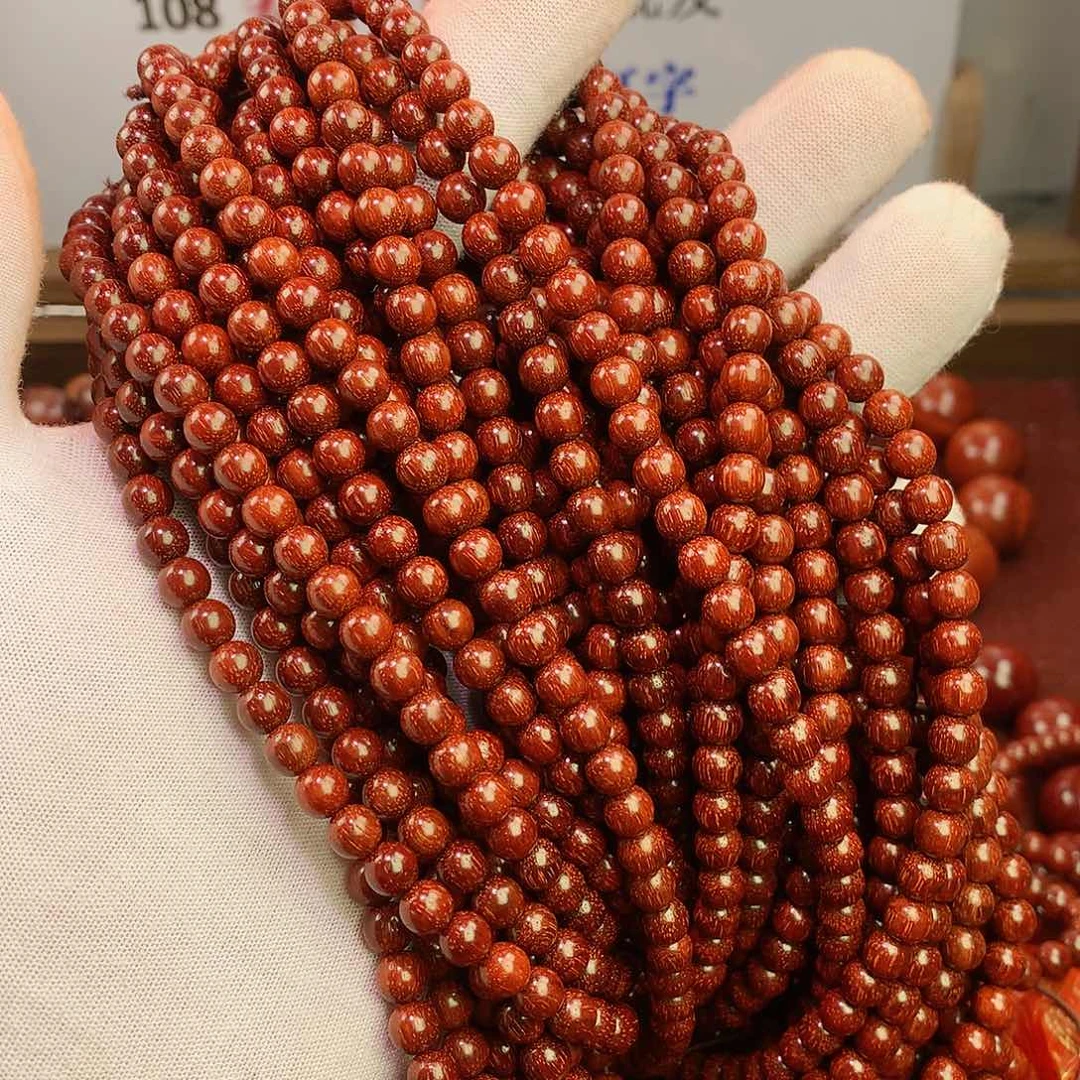 小叶紫檀手串/手链06原汁原味无胶无蜡顶泥108颗