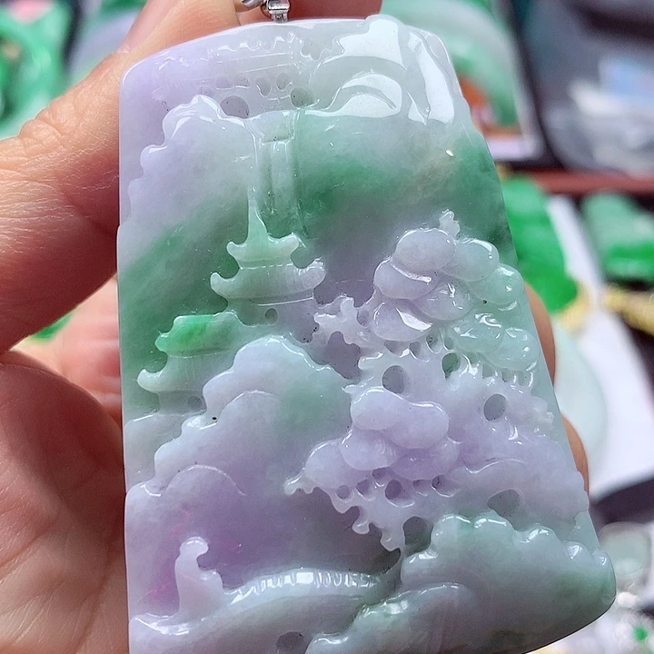颈饰银S925镶嵌翡翠翡翠