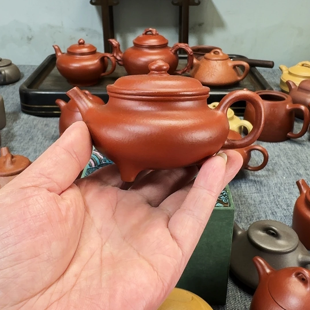 茶壶紫砂全手工紫砂壶三足盉