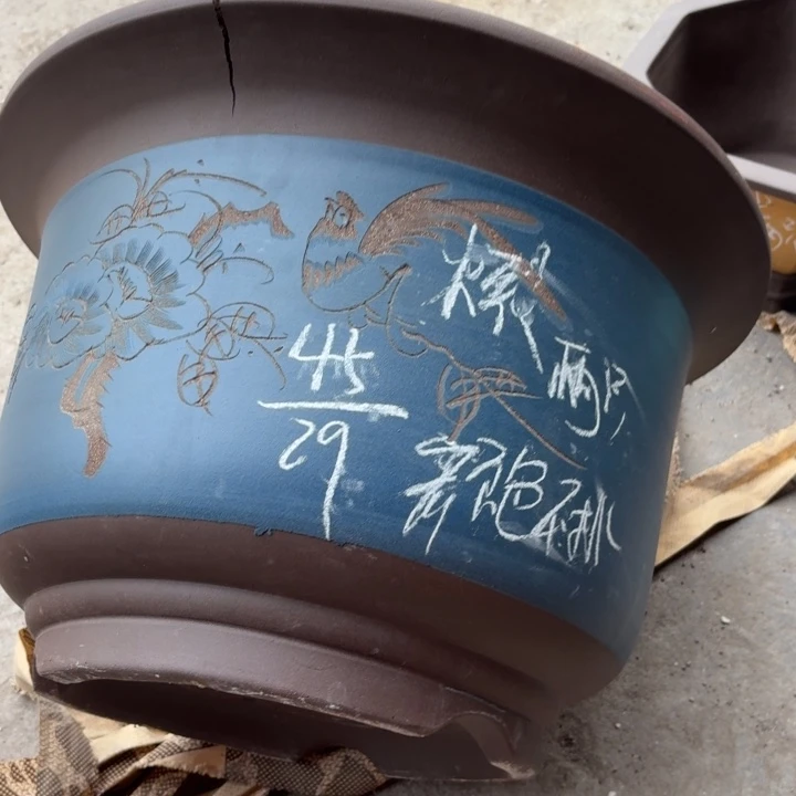 宜兴紫砂花盆，现货发