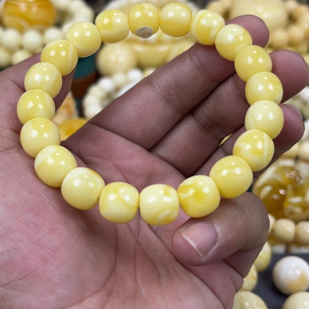 未镶嵌琥珀手串同料焦皮奶橘杨枝甘露小奶豆11mm