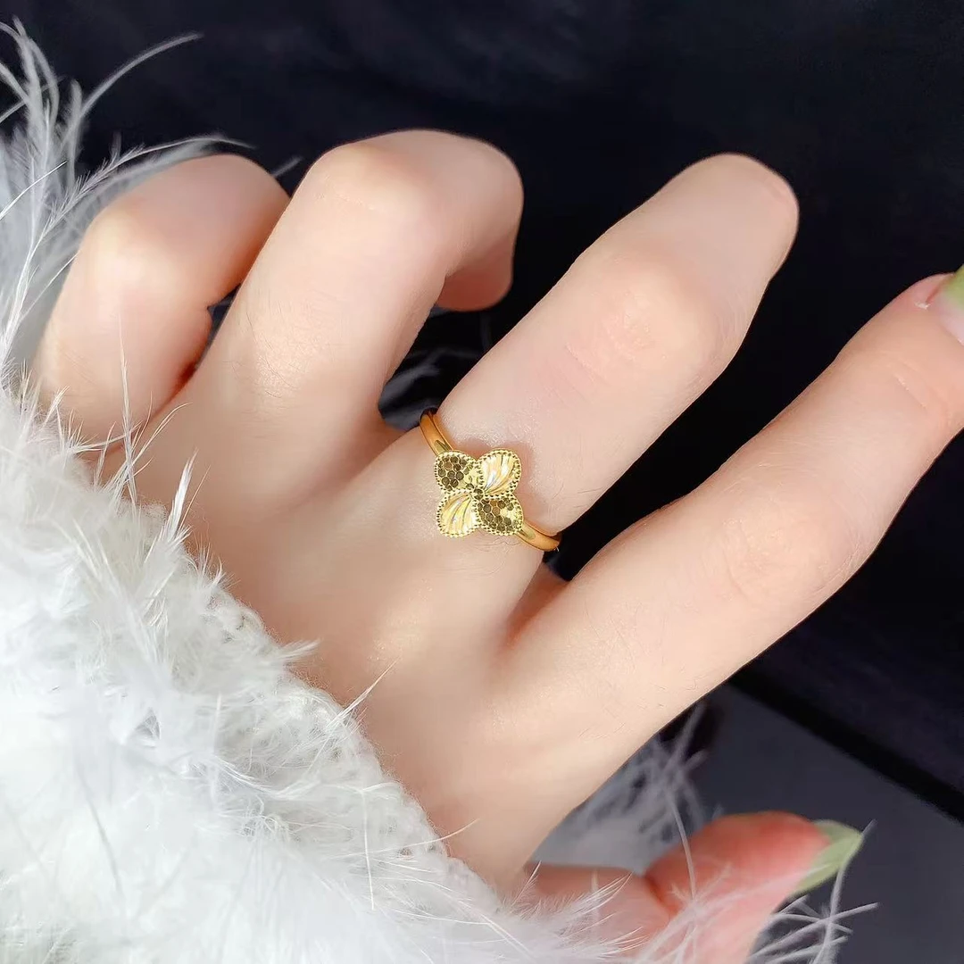 【伟新源】足金999 5G工艺 幻影炫彩老花活口戒2.9克