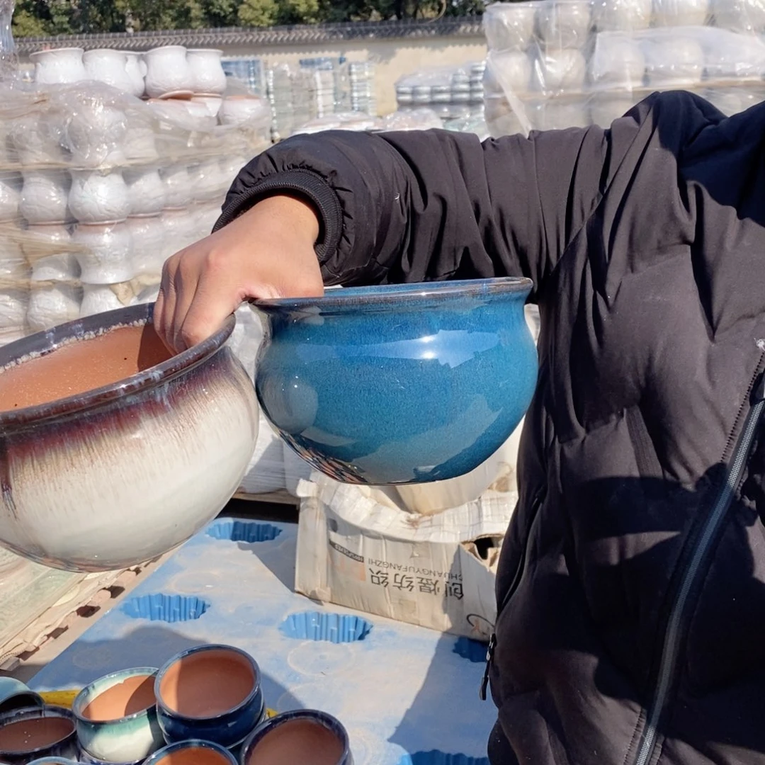 红陶杨杨花盆0210-1029瑕疵