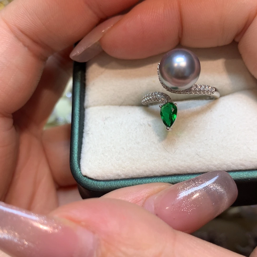 海水珍珠戒指银S925镶嵌