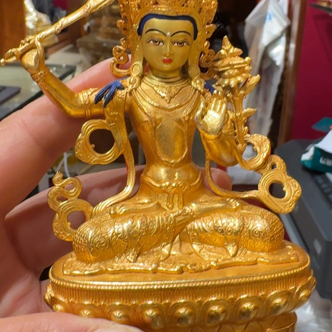 球***爸黄铜3寸黄铜文书一尊