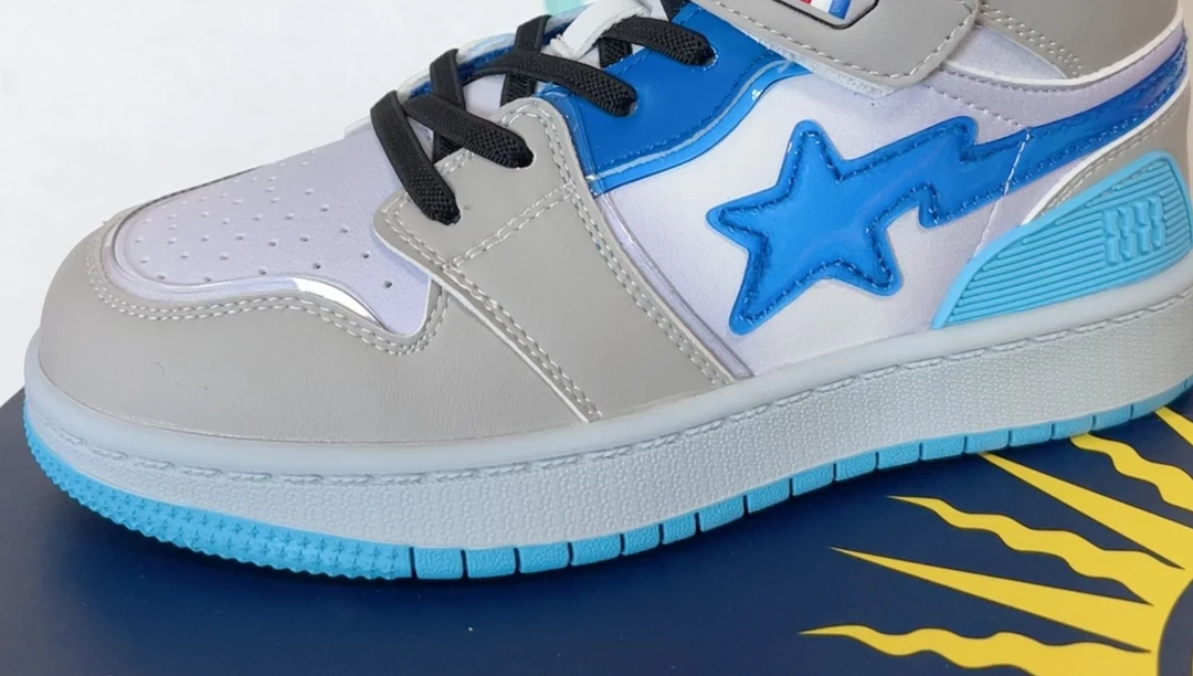 大庆仓 灰蓝色 四季儿童休闲高帮鞋 货号A5819 (库位HL75）