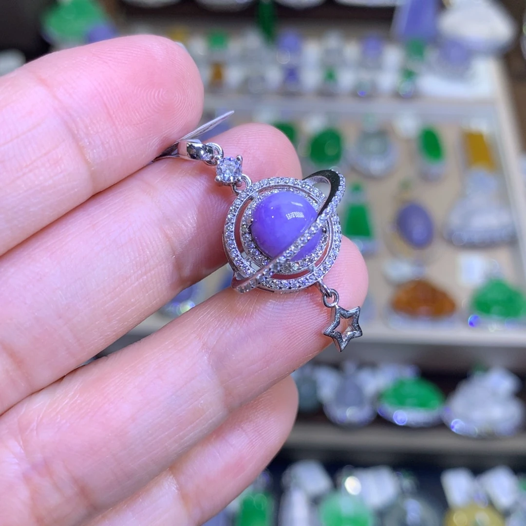 翡翠银S925镶嵌颈饰翡翠