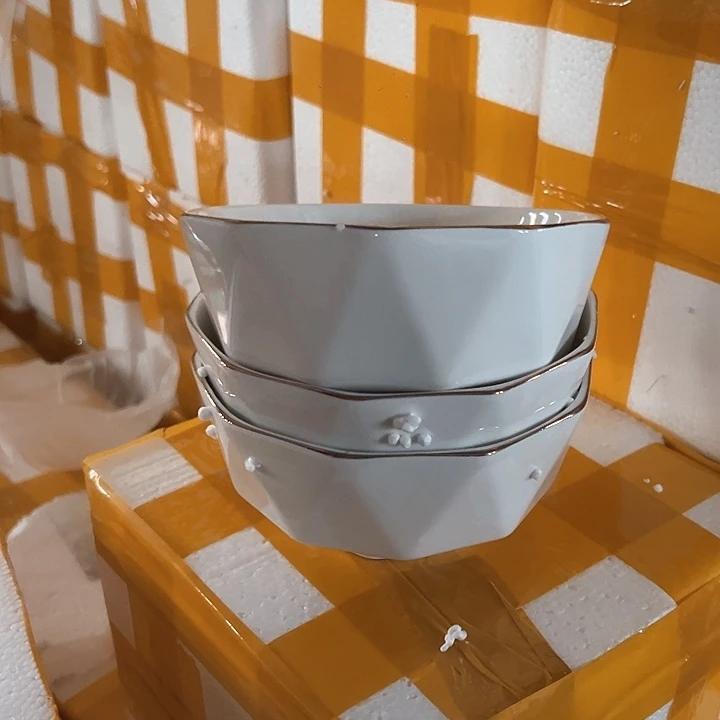 新骨瓷6英寸4只装白钻