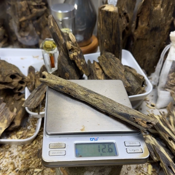 ༺***༻沉香红骨凹身虫漏12克